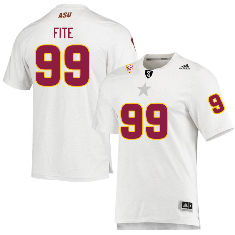 Men #99 C.J. Fite Arizona State Sun Devils College Football Jerseys Stitched Sale-White